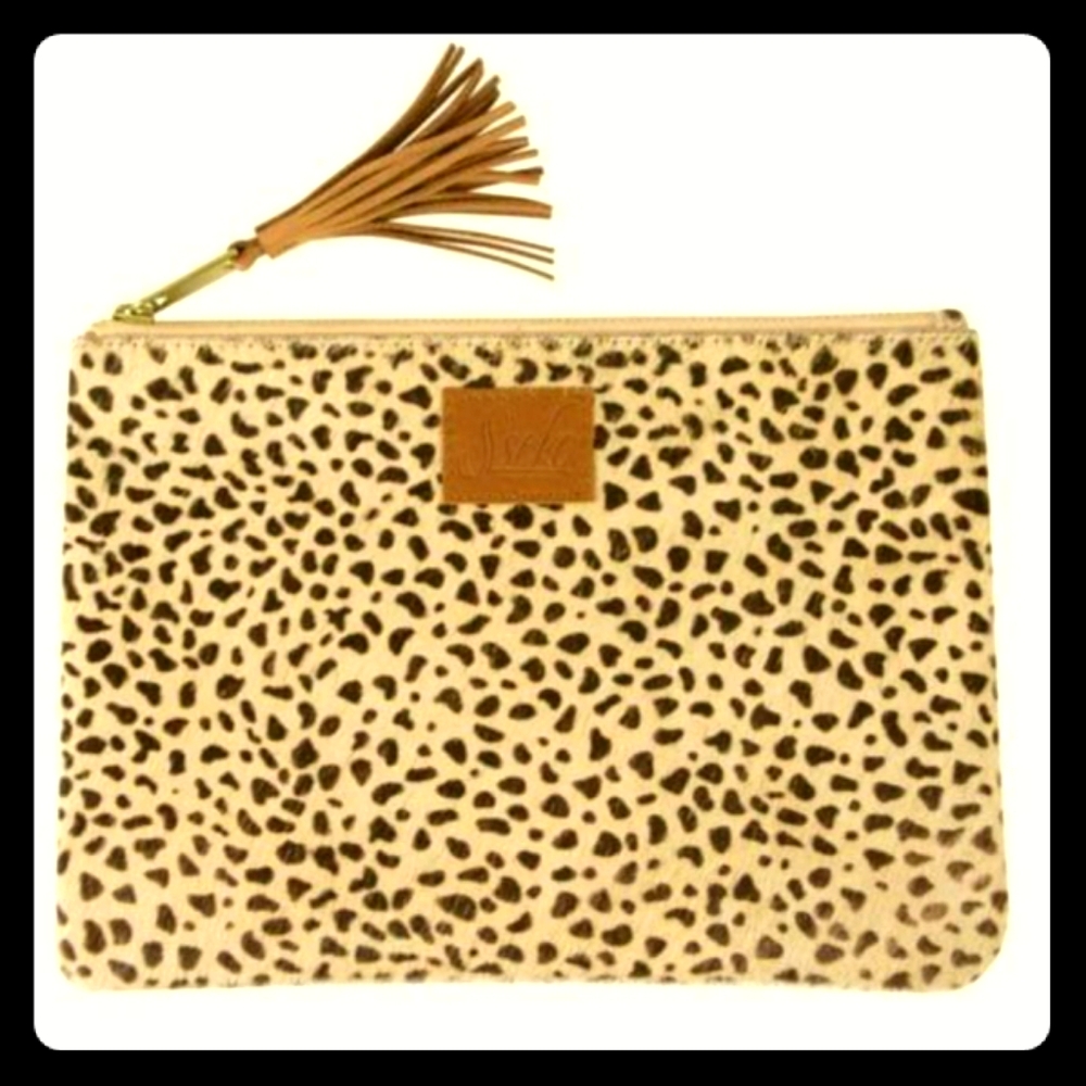 Sseko Designs Leopard Tassel Clutch, NWT